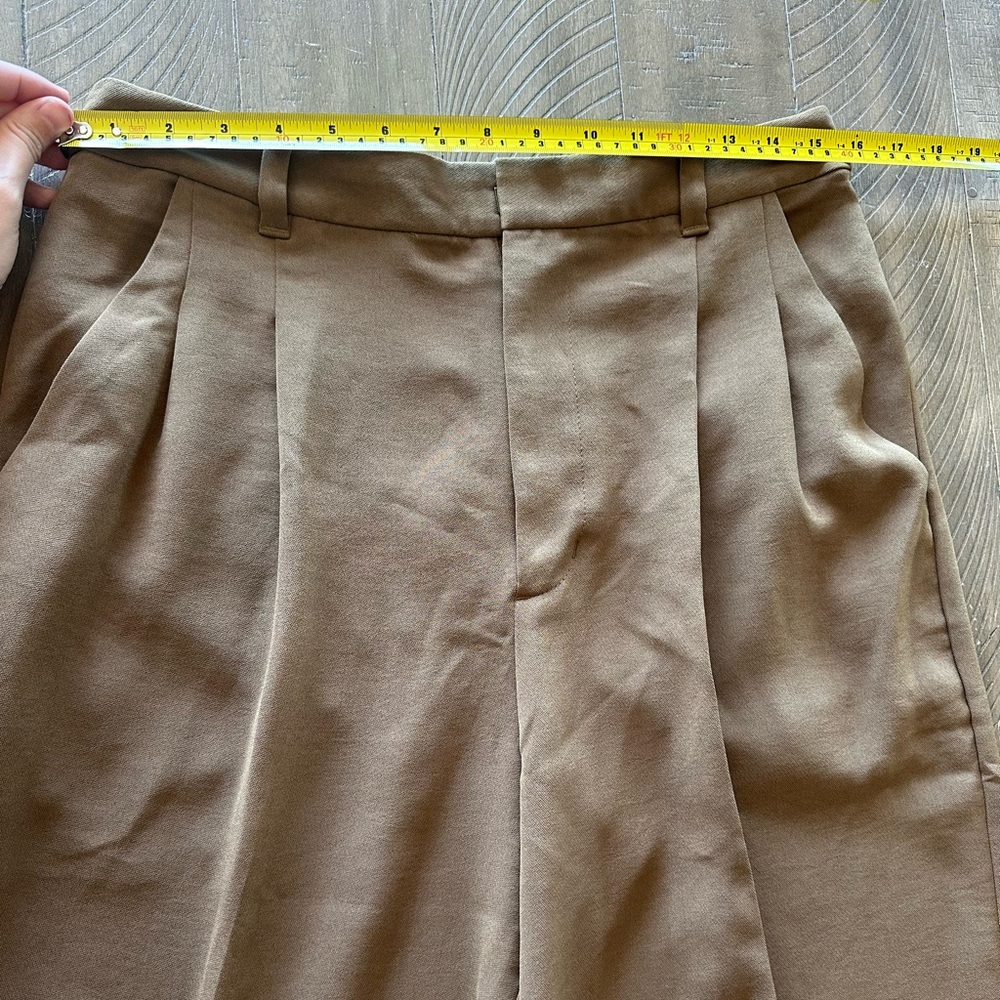 Madewell Tall Pleated Tapered-Leg Pants in Easy Going Crepe Light Roast Size 8T - Picture 11 of 16